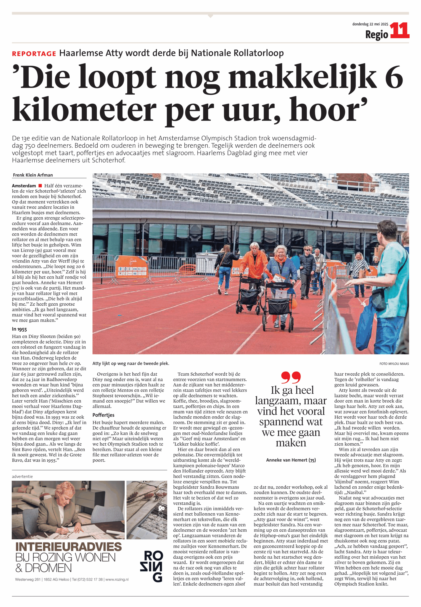 Het Haarlems Dagblad vergezelde de lopers uit het Schoterhof